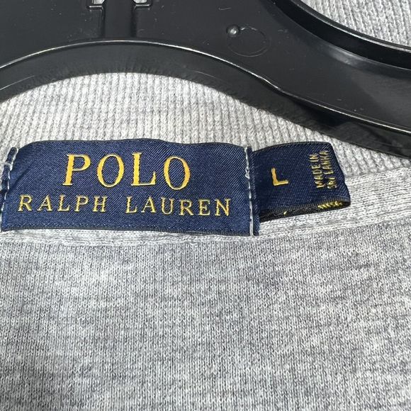 Polo Ralph Lauren Pullover Sweater Men’s Large 1/4 Zip Gray Preppy Cotton Knit - Picture 8 of 10
